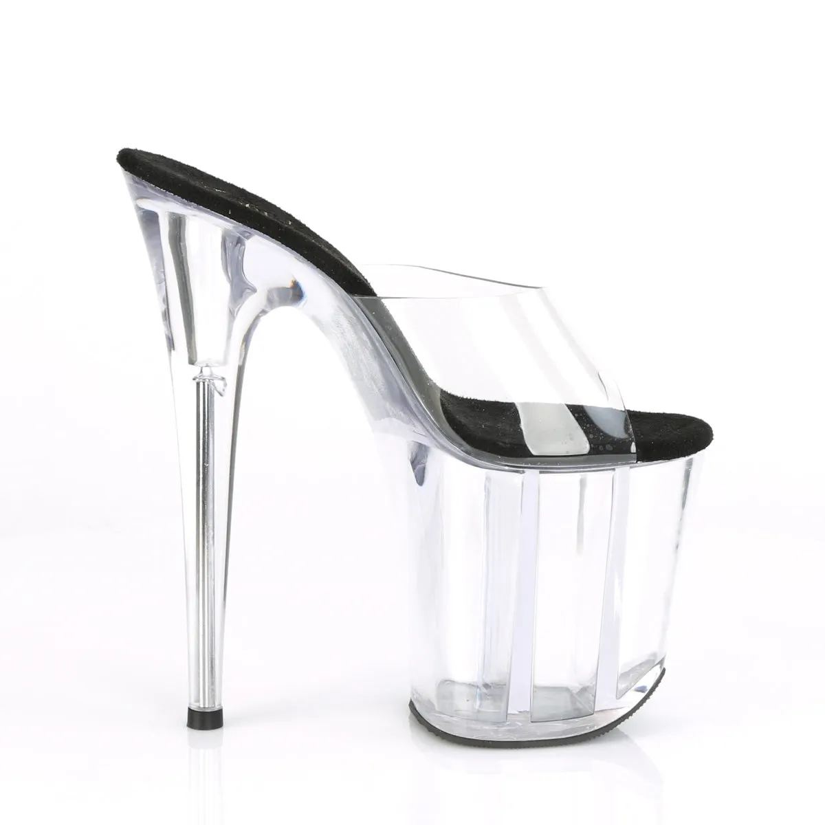 8 Inch Heel FLAMINGO-801 Clear Black Clear