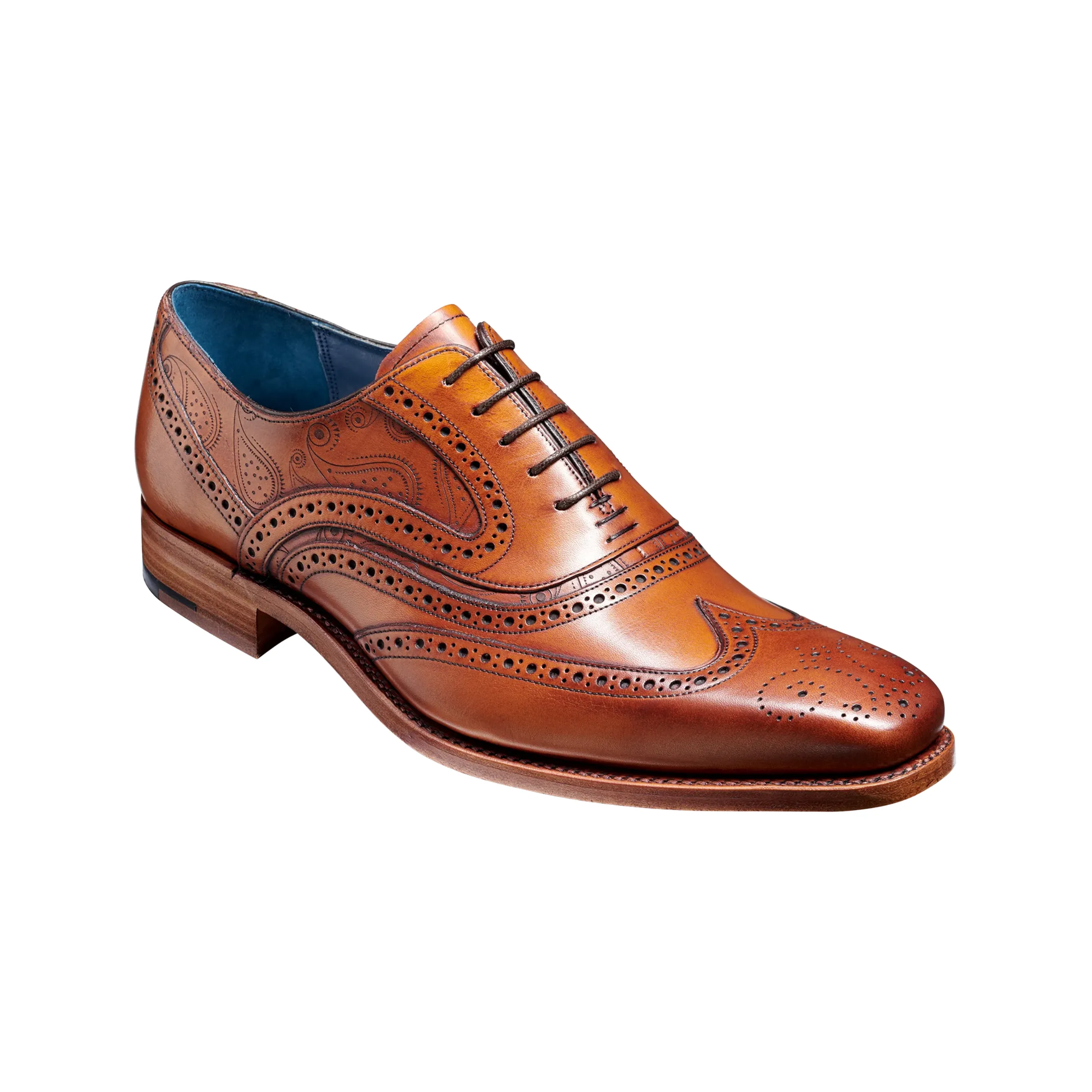 Barker McClean Oxford Brogue - Antique Rosewood Paisley Made in England 382926