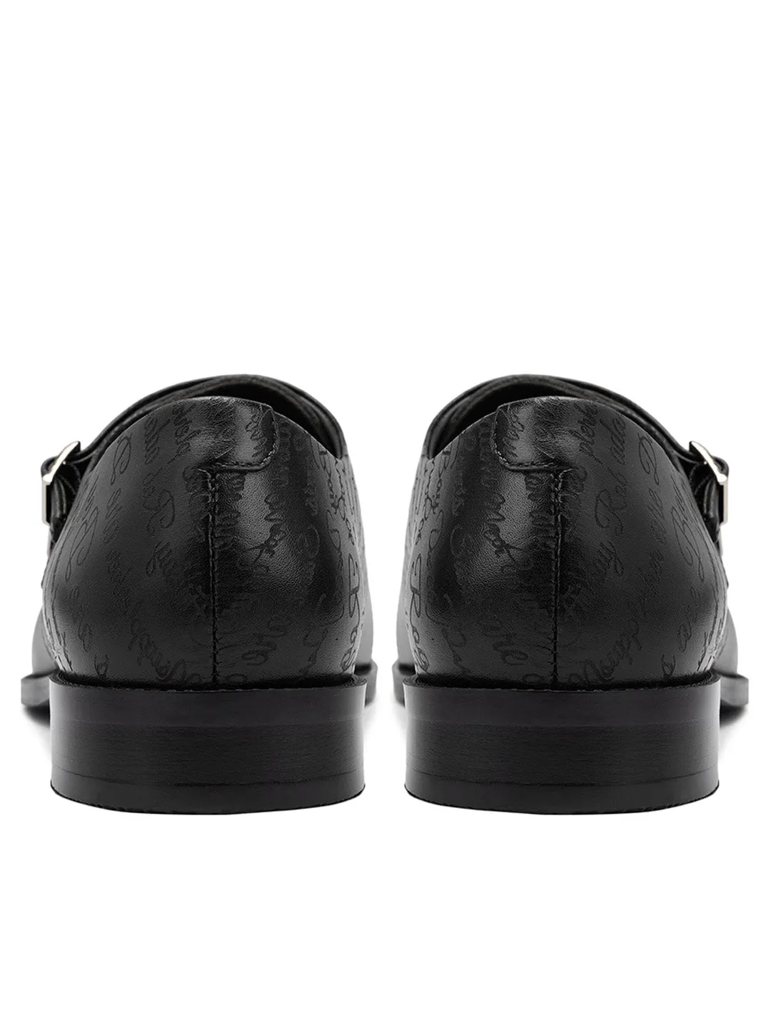Black Signato Leather Monk Straps