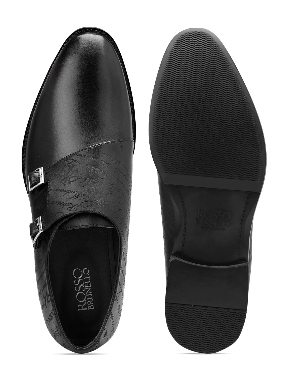 Black Signato Leather Monk Straps