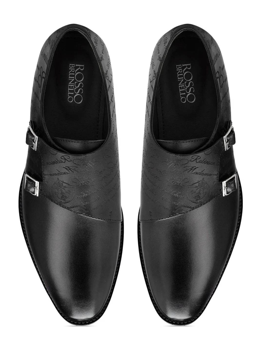 Black Signato Leather Monk Straps