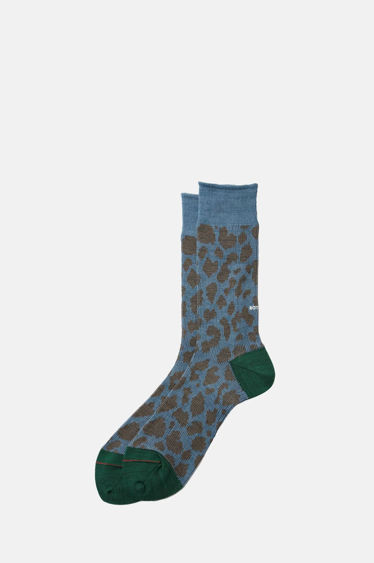 Crew Socks Leopard L.Blue/D. Green