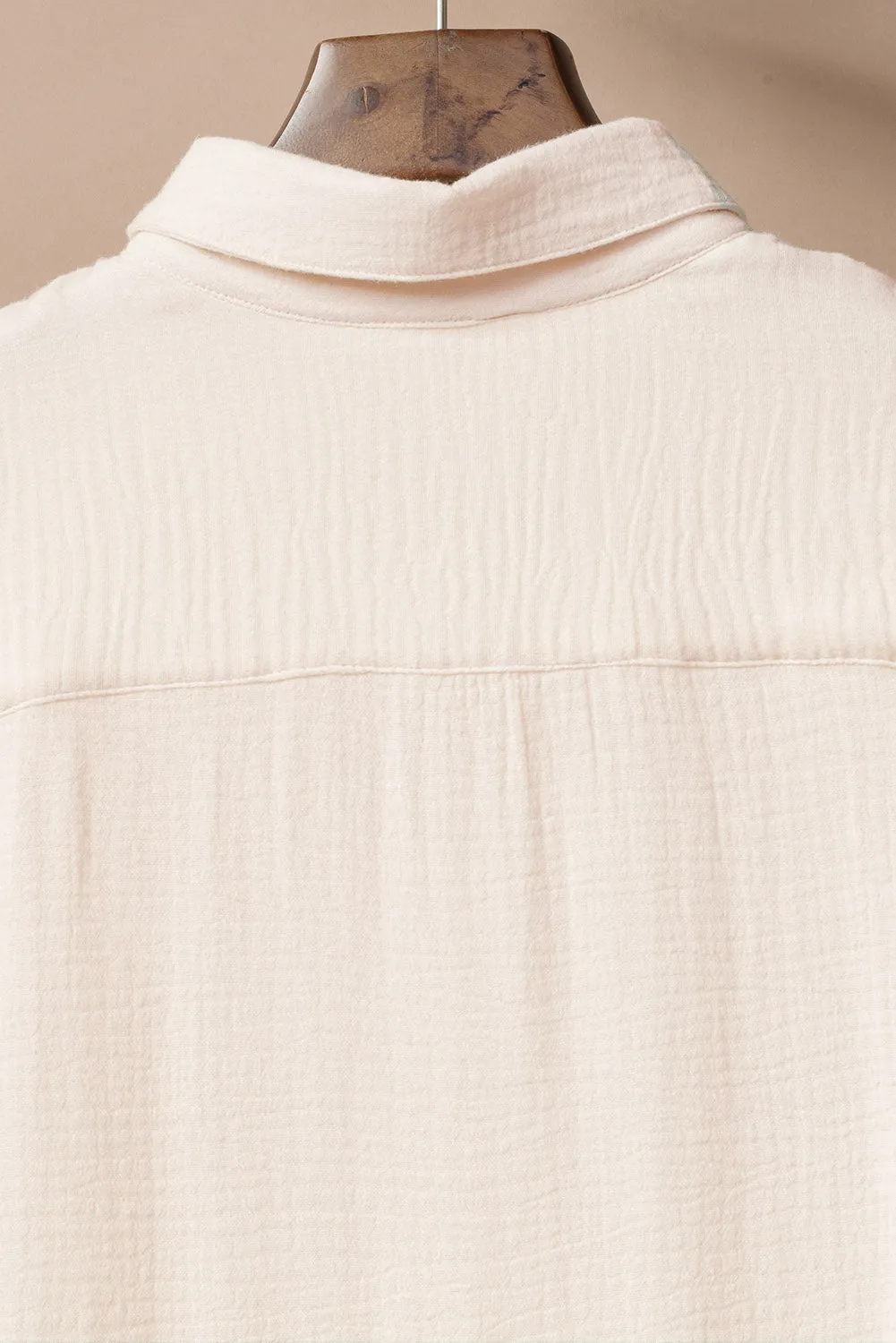 Crinkled Buttons Maxi Beach Dress with Slits