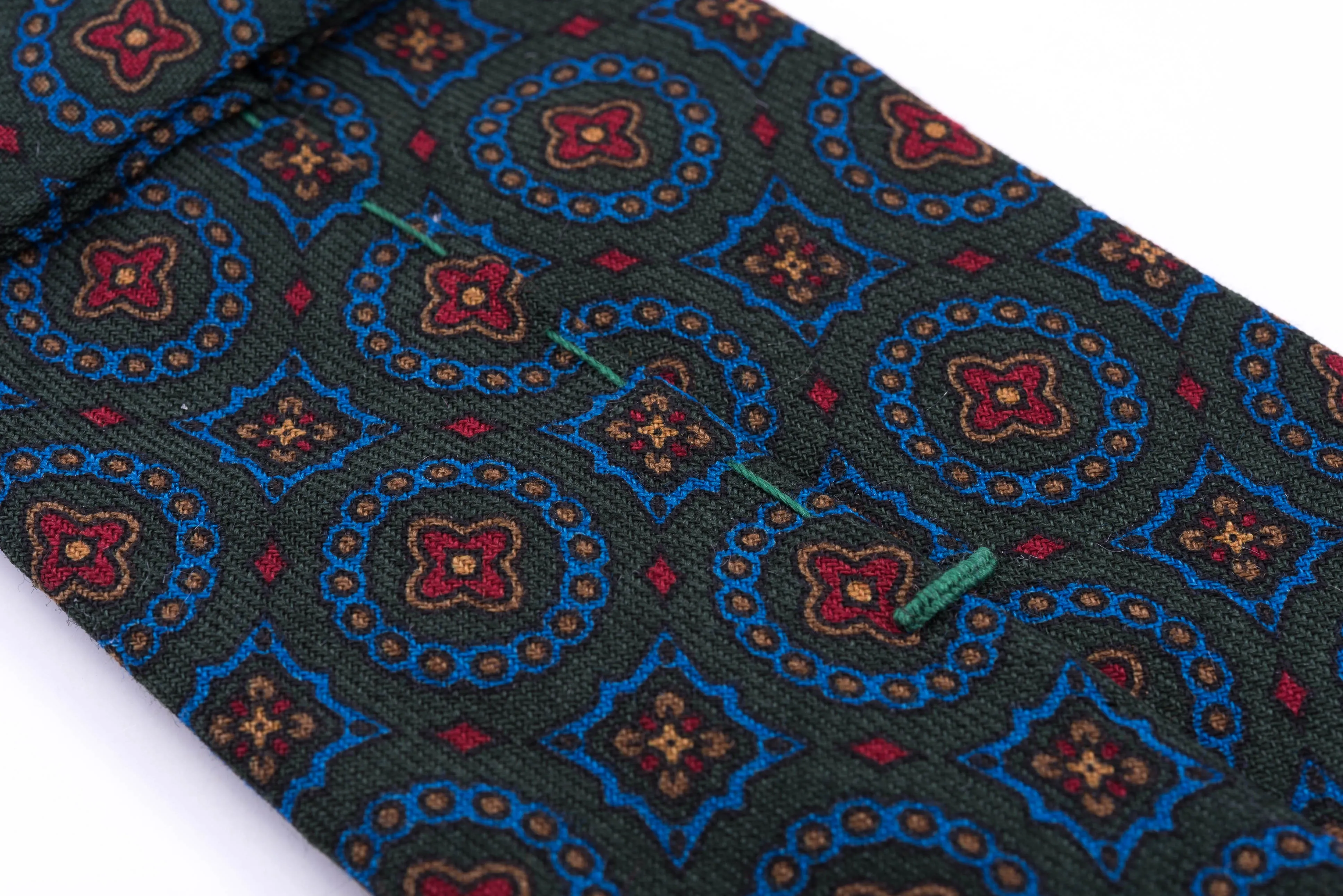 Dark Green Wool Challis Tie