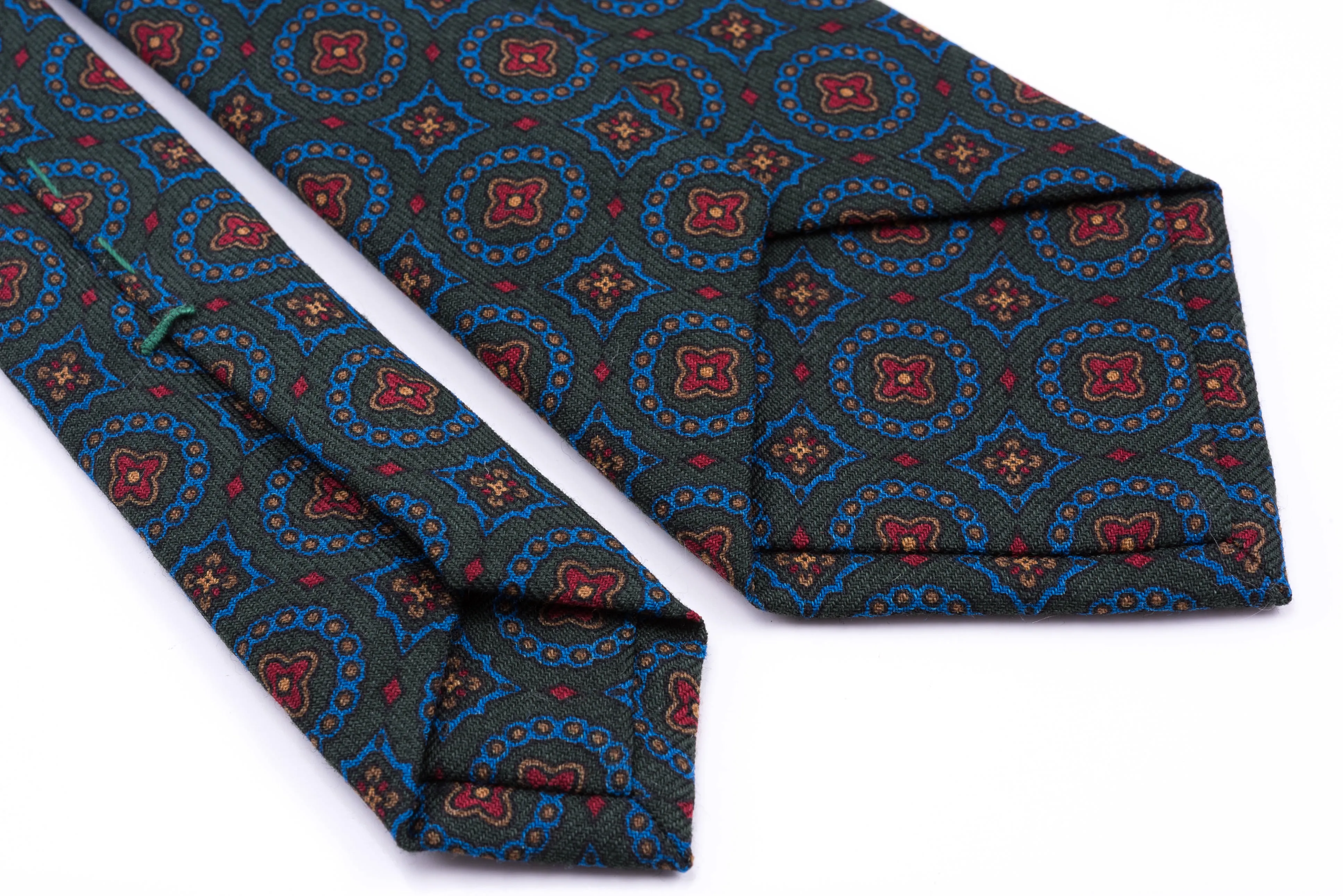 Dark Green Wool Challis Tie