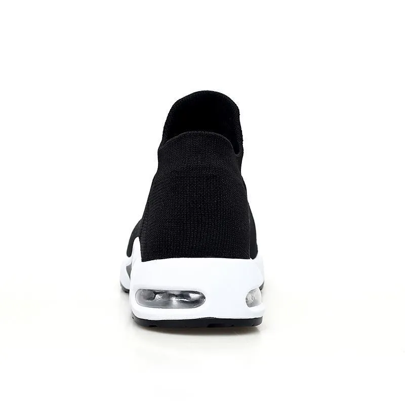 Female Breathable Lightweight Flying Woven Air Cusion Sneakers