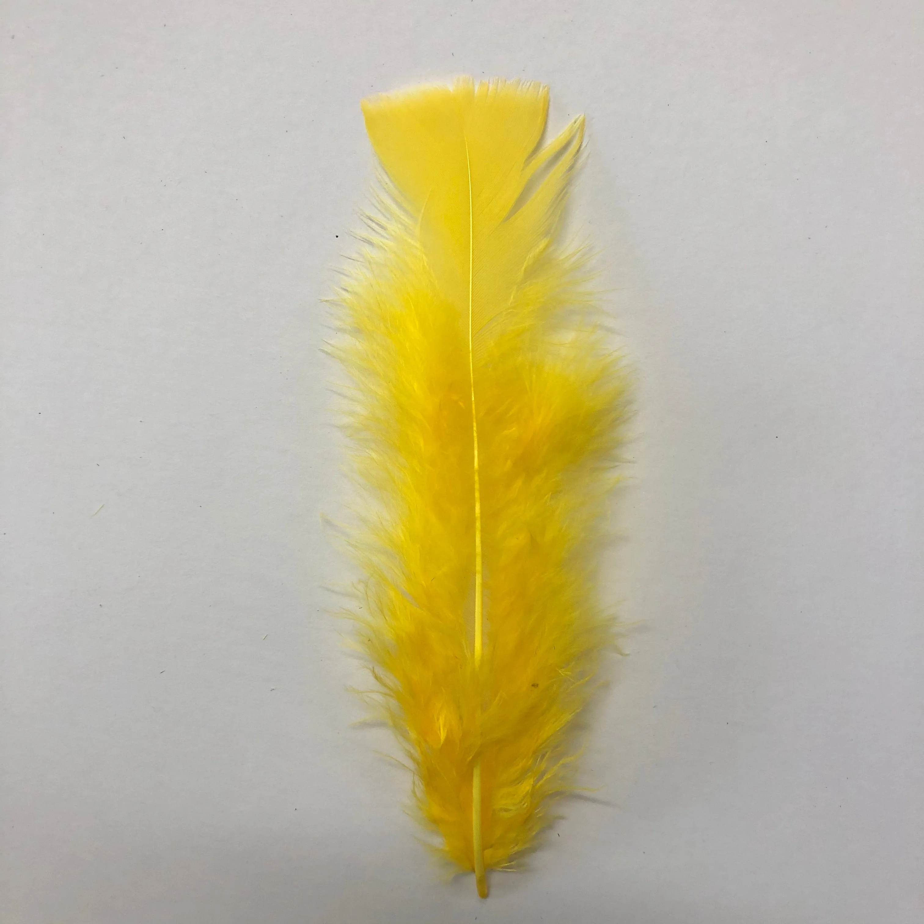 Flat Top Marabou Feather Pack 10 grams - Golden Yellow
