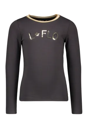 Flo Flo girls jersey ls tee rib neck OH LALALA