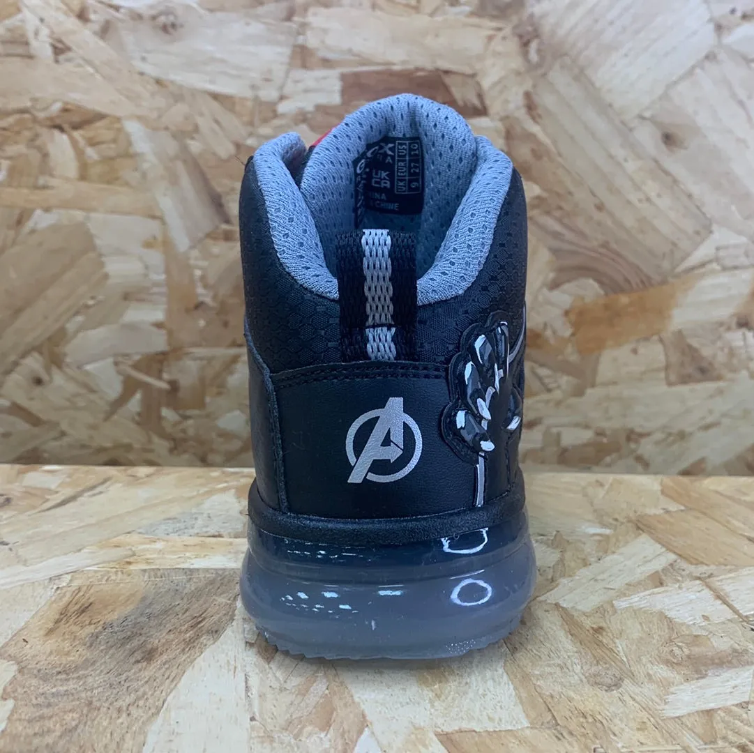 Geox Kids Marvel Black Panther Light Up High Top Trainers - Black / Silver