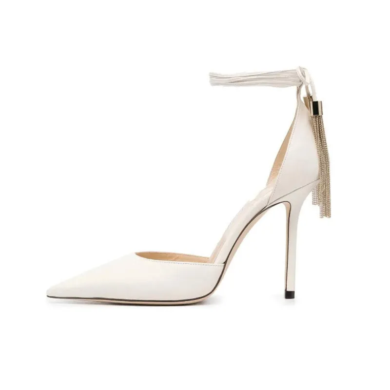 Hollow Tassel Strappy Stiletto Sandals