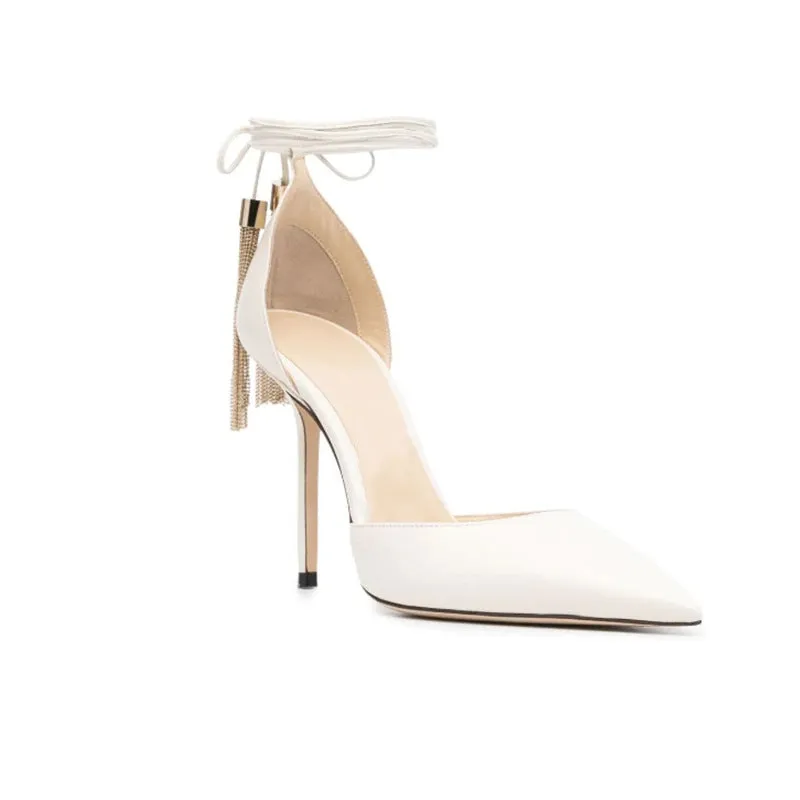 Hollow Tassel Strappy Stiletto Sandals