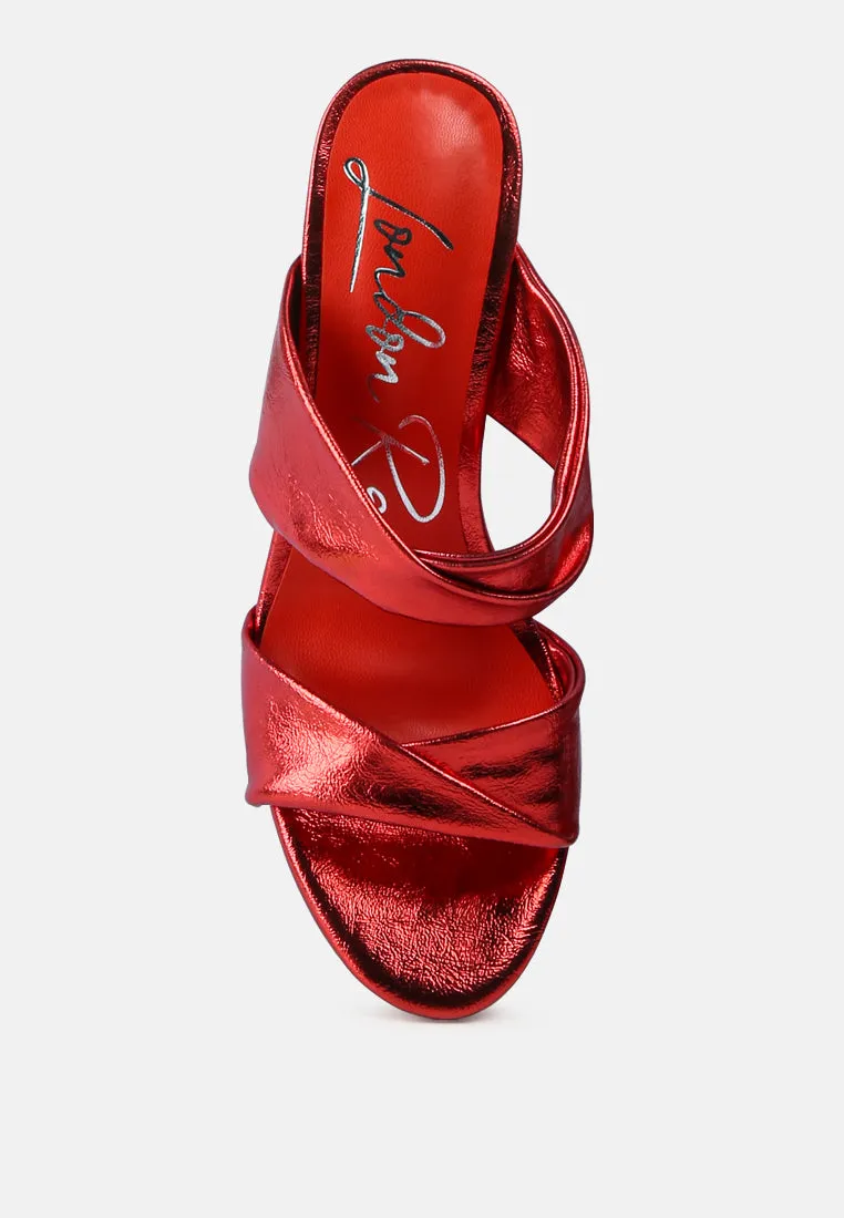 hot mess puffy block heel sandals
