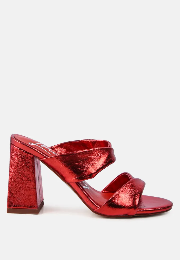 hot mess puffy block heel sandals
