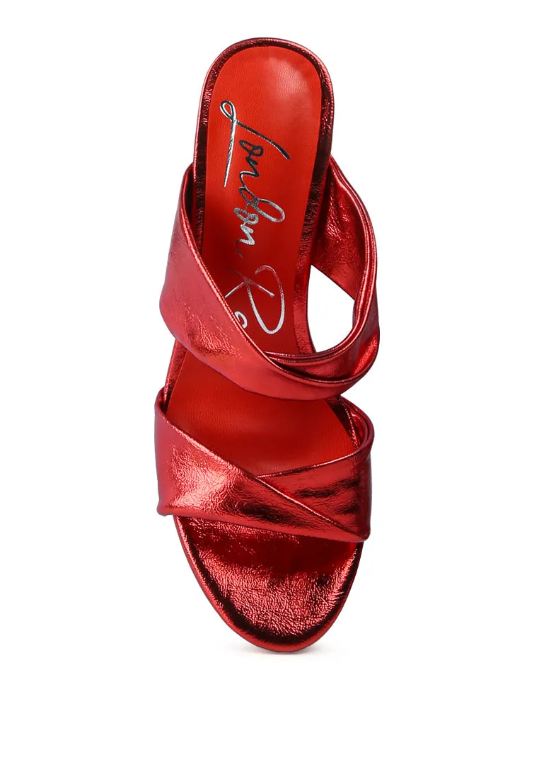 hot mess puffy block heel sandals