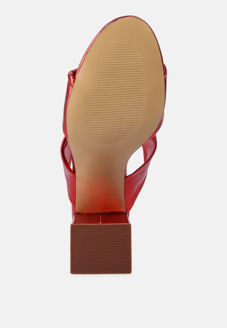 hot mess puffy block heel sandals