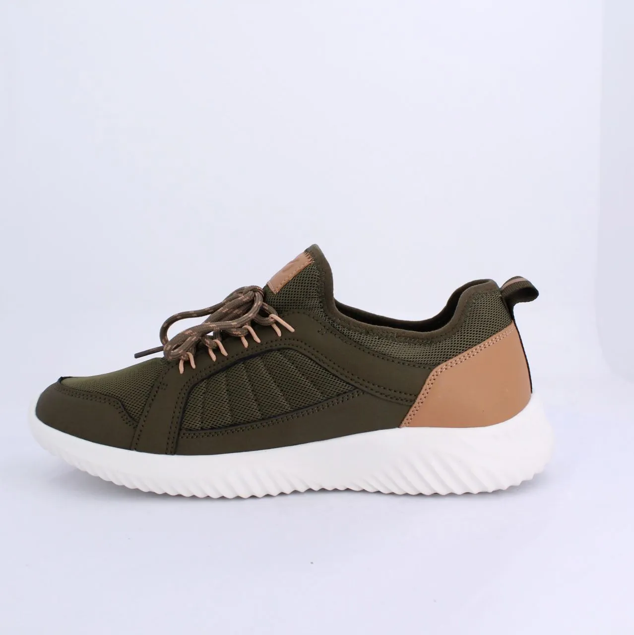 LUKI MENS LACEUP TRAINERS-KHAKI