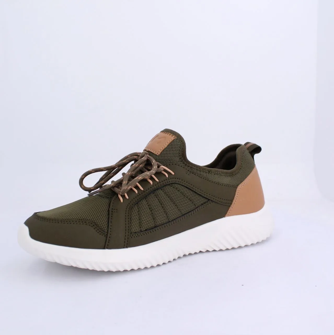 LUKI MENS LACEUP TRAINERS-KHAKI