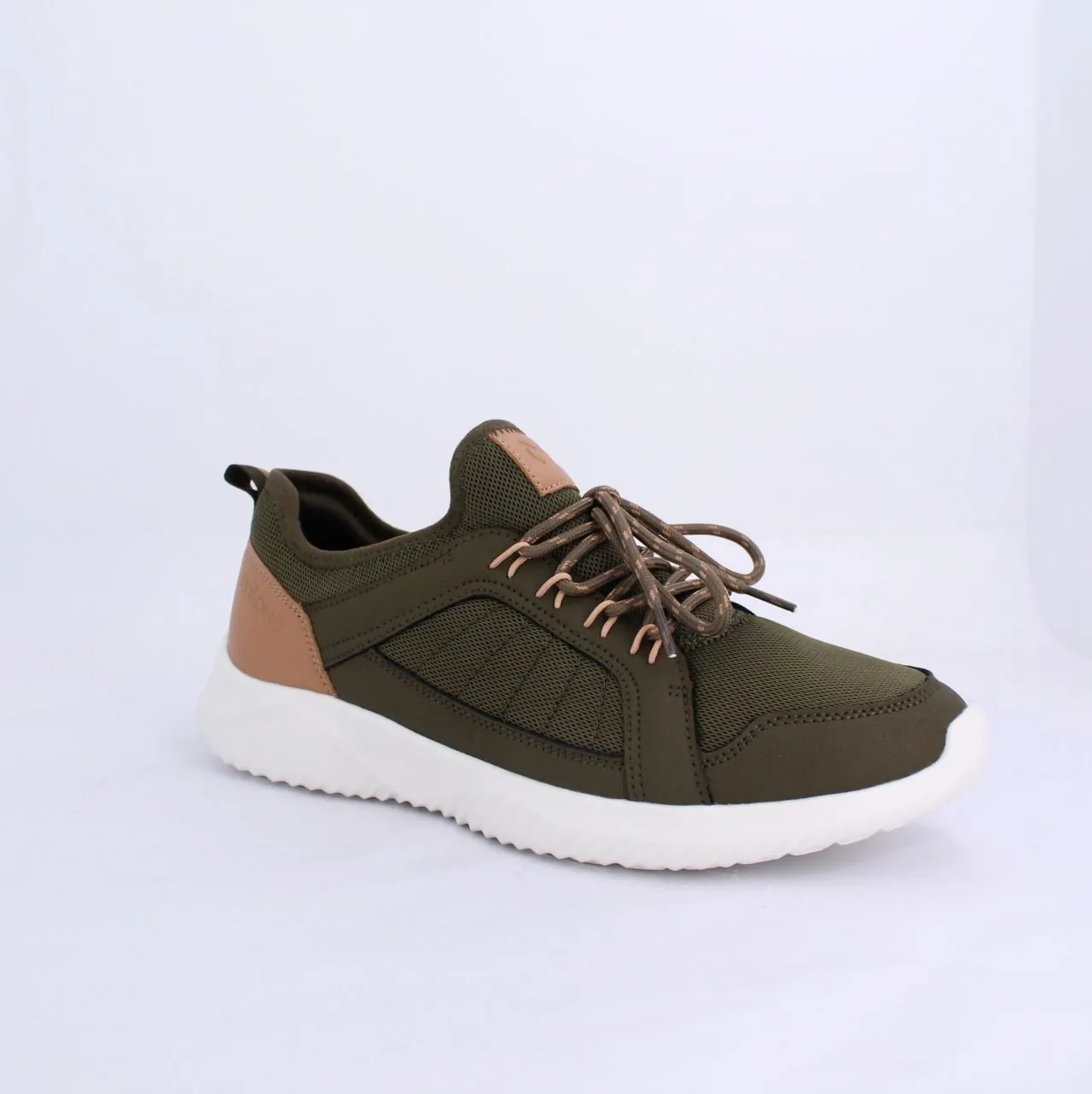 LUKI MENS LACEUP TRAINERS-KHAKI