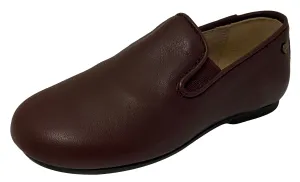 Manuela de Juan Boy's & Girl's Smoking Loafer, Burgundy