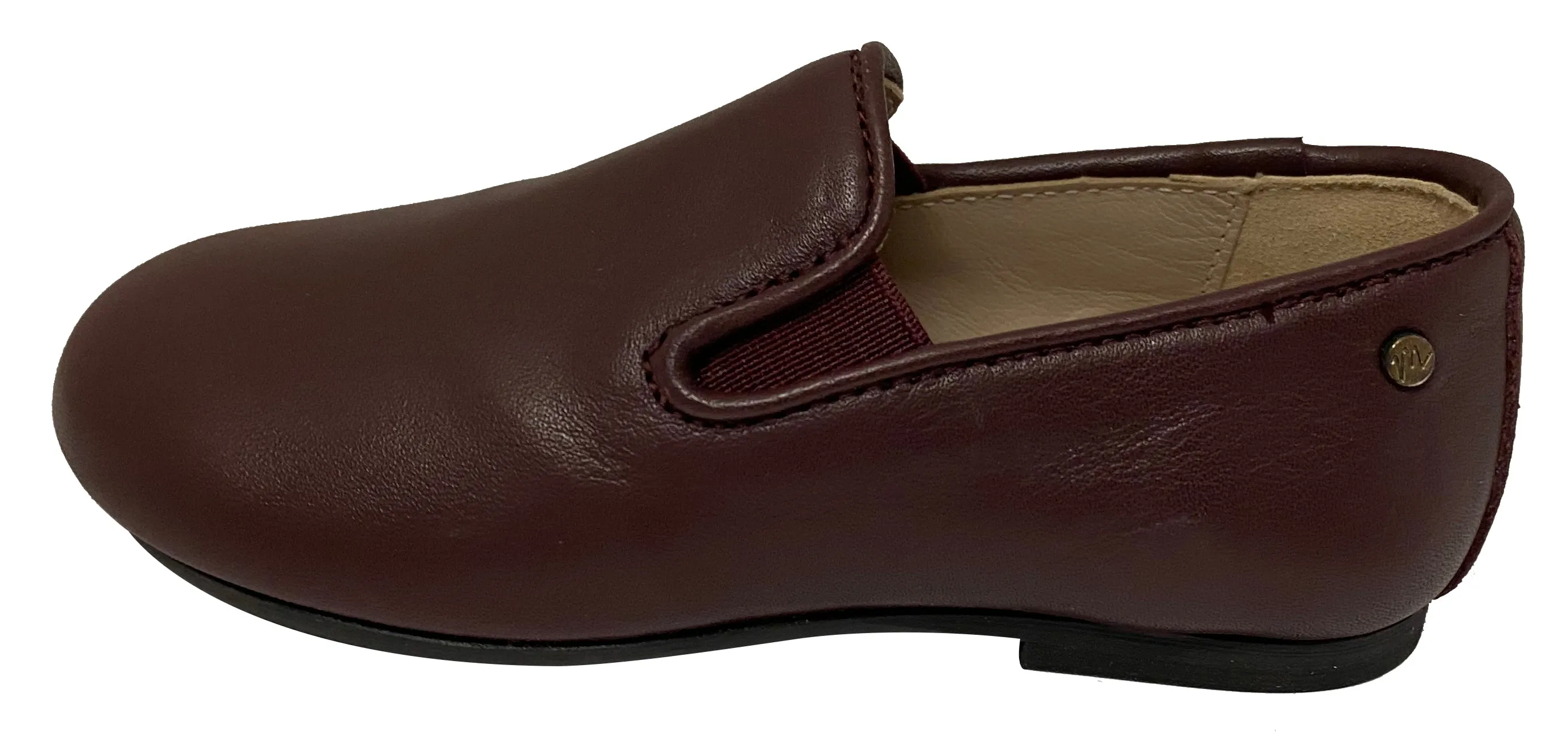 Manuela de Juan Boy's & Girl's Smoking Loafer, Burgundy