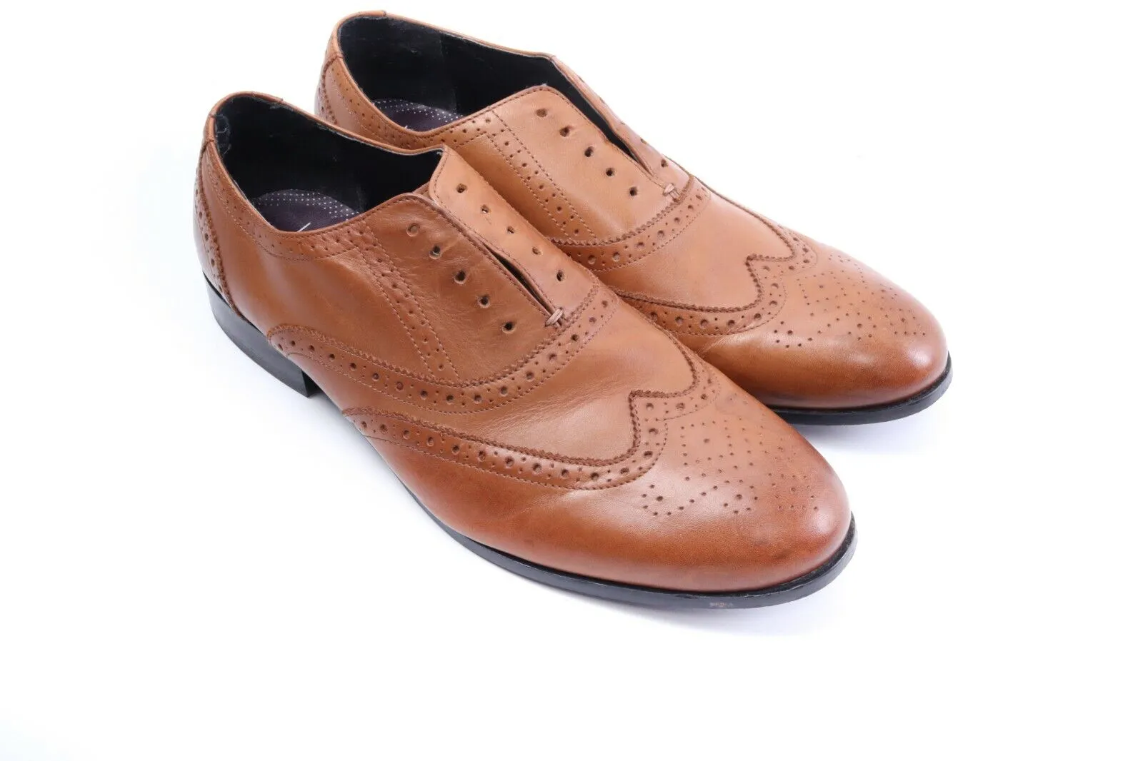 Men'S M&S Marks Spencer Brown Oxford Brogues Shoes Size 12