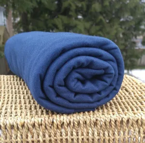 Navy Bamboo Cotton Stretch French Terry Fabric