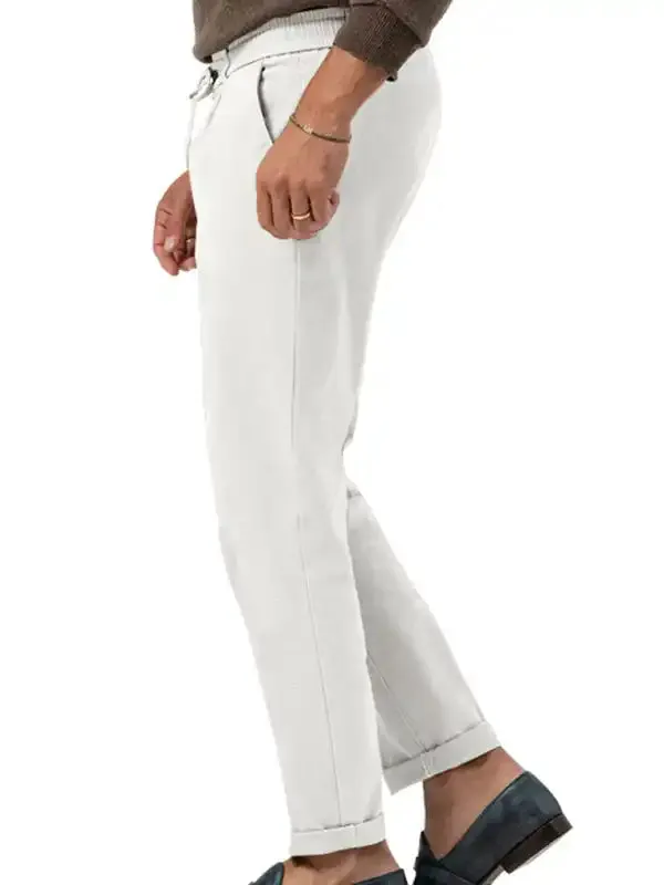 New men’s trendy business straight solid color casual trousers
