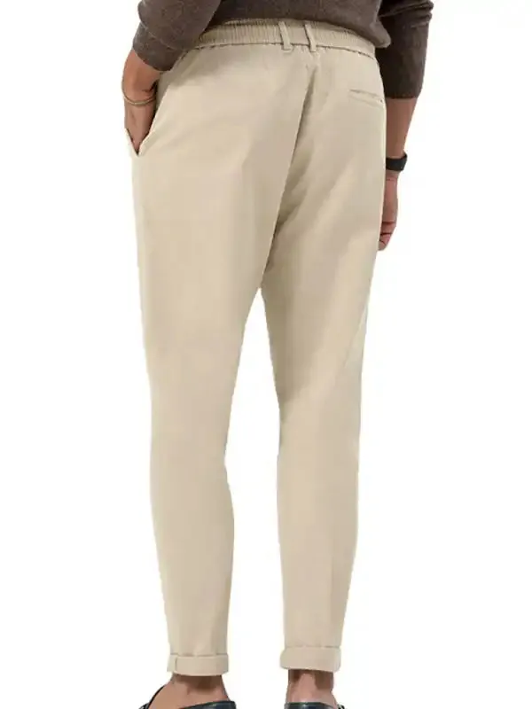 New men’s trendy business straight solid color casual trousers