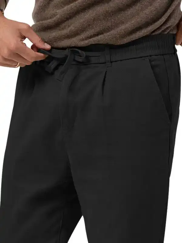 New men’s trendy business straight solid color casual trousers
