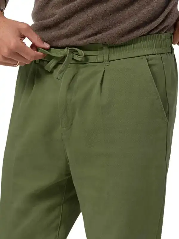 New men’s trendy business straight solid color casual trousers