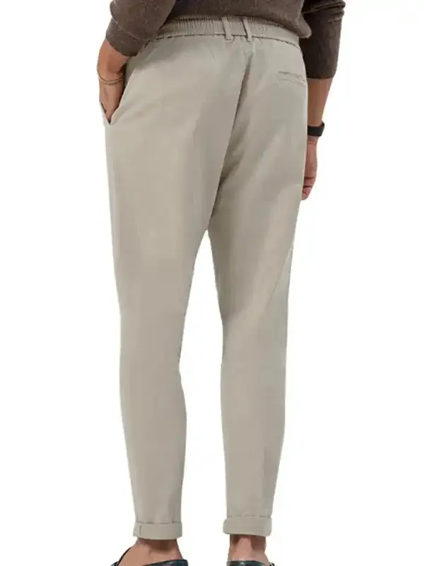 New men’s trendy business straight solid color casual trousers