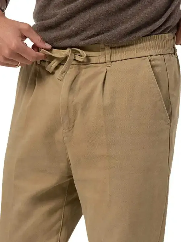 New men’s trendy business straight solid color casual trousers