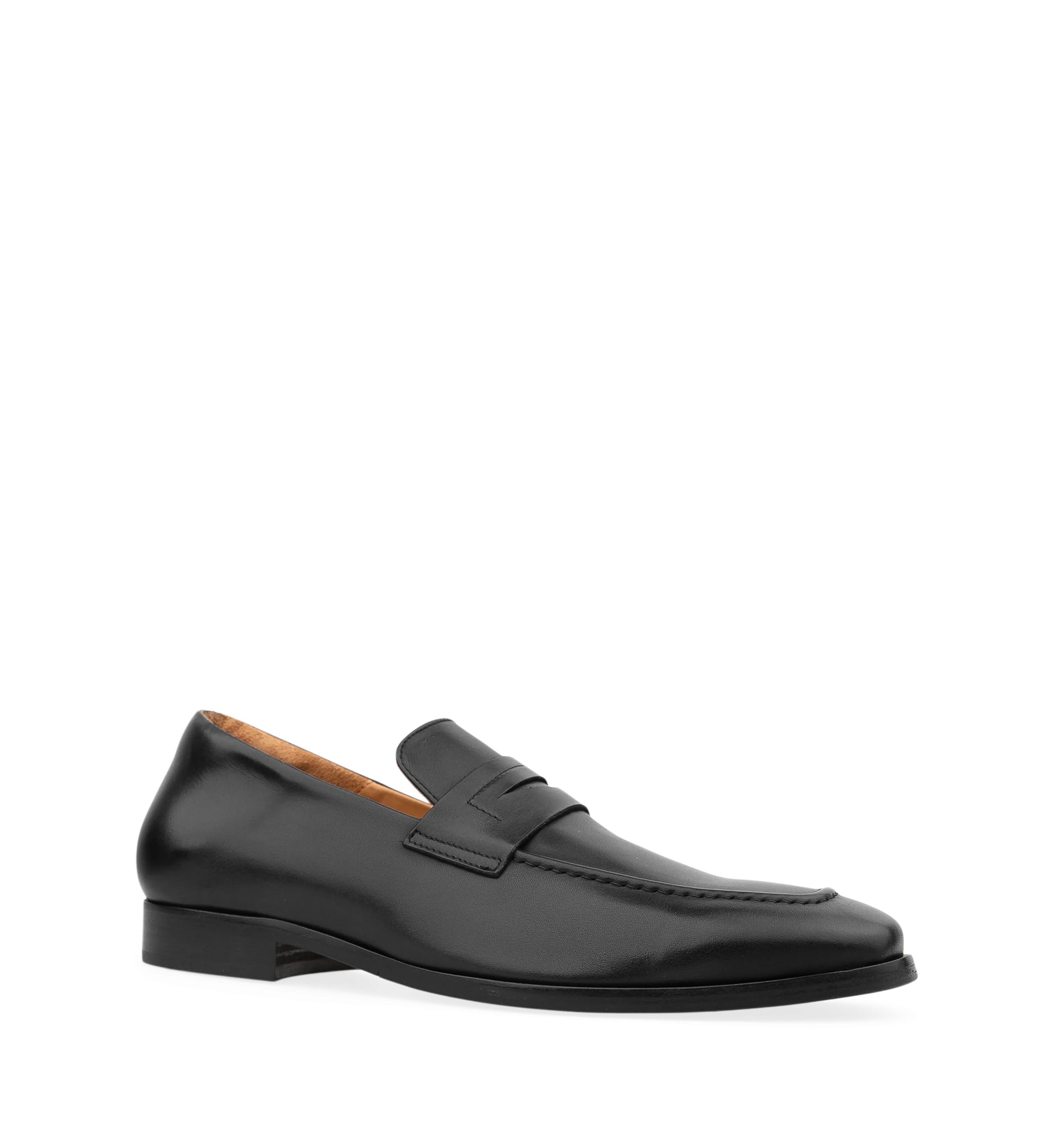 Samarium Black Leather Loafers