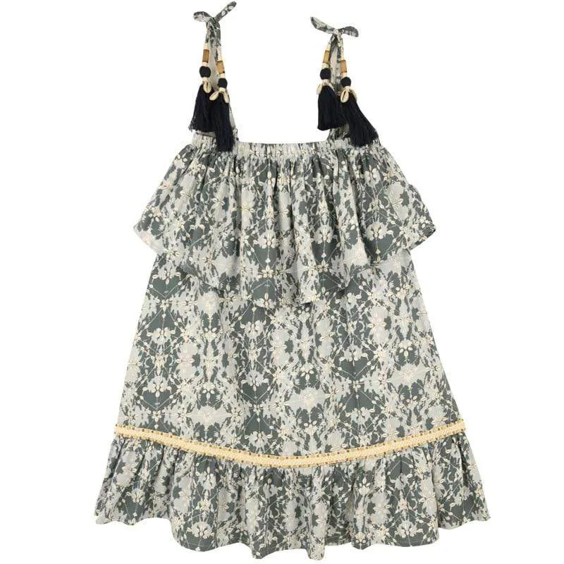 Skemo Indigo Print Mini Girls Dress