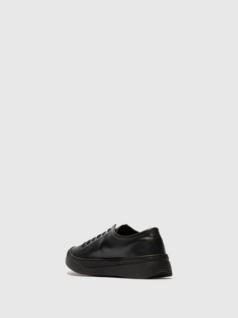 Softinos Women's APUR771SOF Leather Lace-up Trainers Black