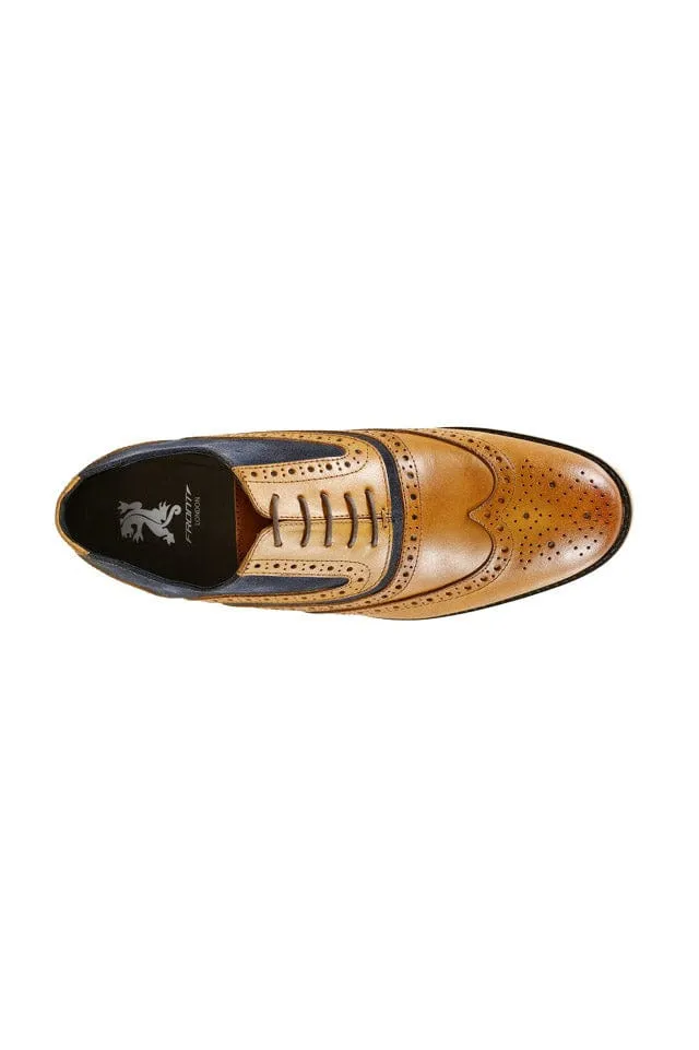 Spencer Leather Brogues - Tan/Navy