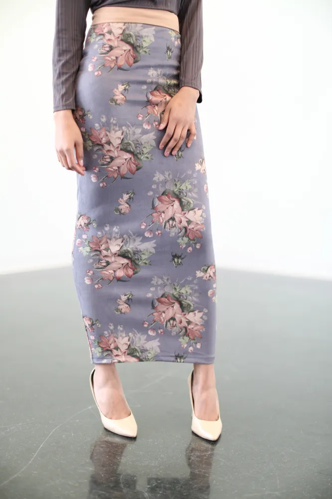 Suede Winter Print Skirt