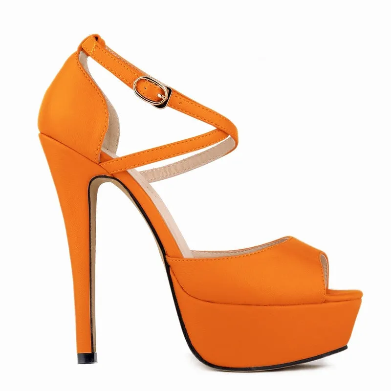Summer Matte High Heel Nightclub Peep Toe Women's Sandals