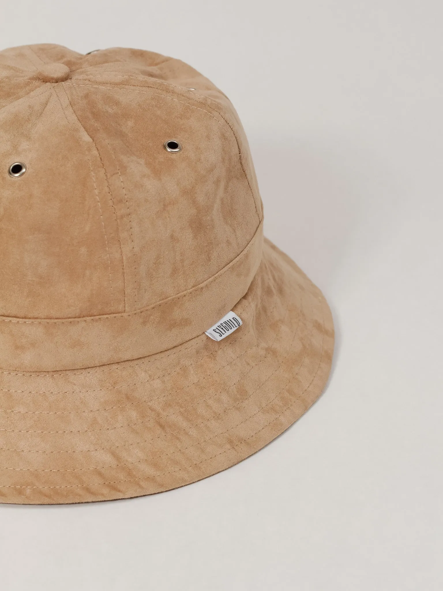 Tan Suede 6 Panel Bucket