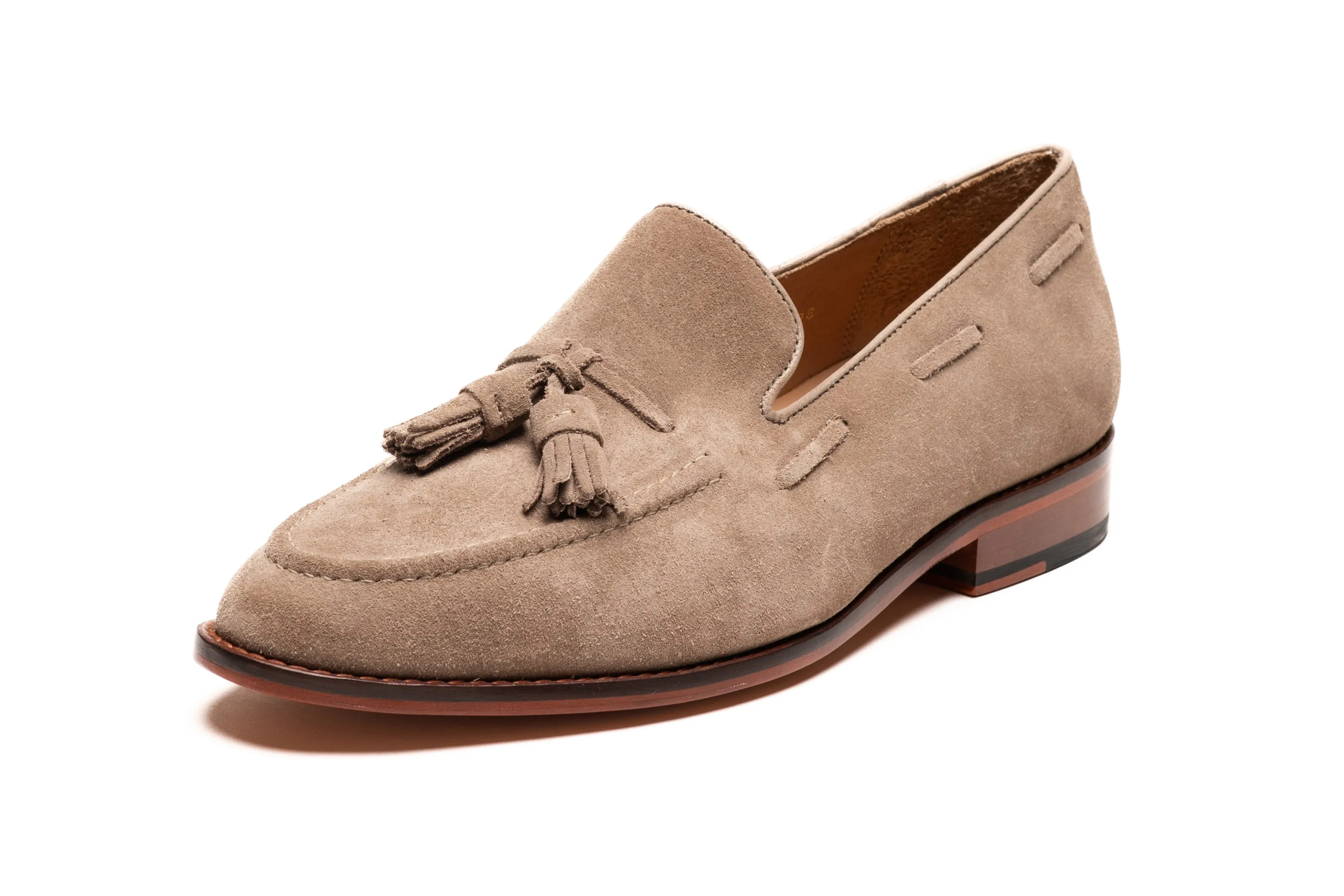 Tassel Loafers - Taupe Suede