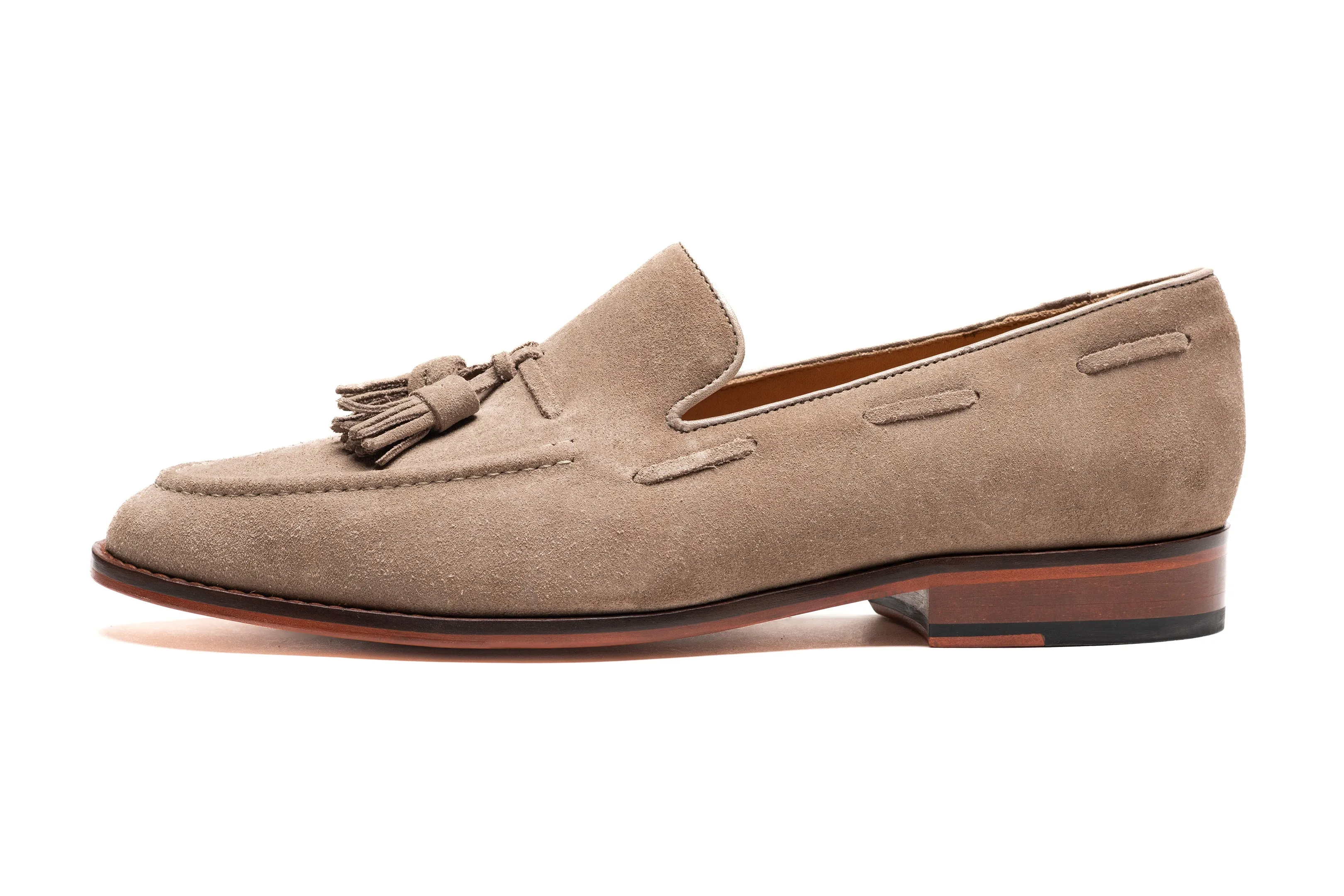Tassel Loafers - Taupe Suede
