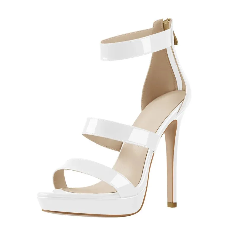 Trendy Zipper Heeled Sandals