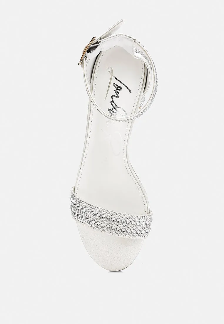 Twerky Rhinestones Embellished Block Sandals