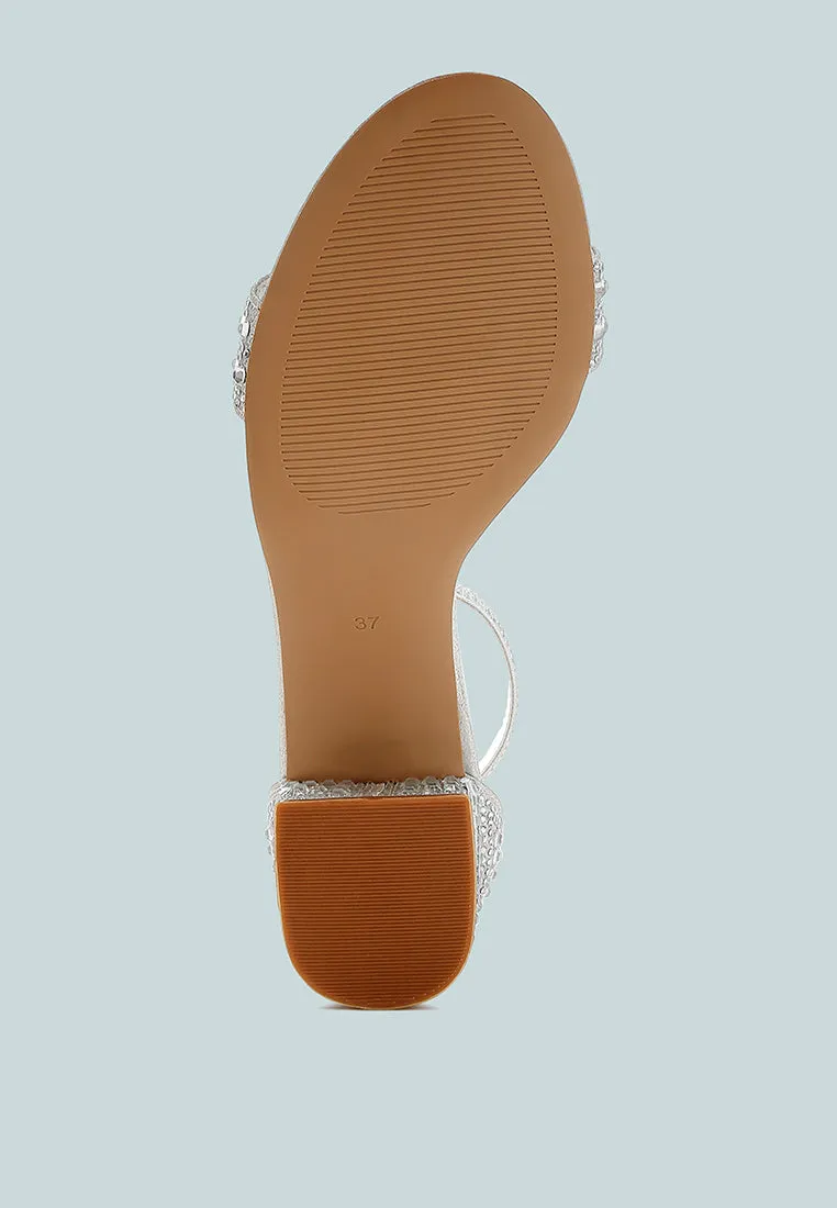 Twerky Rhinestones Embellished Block Sandals