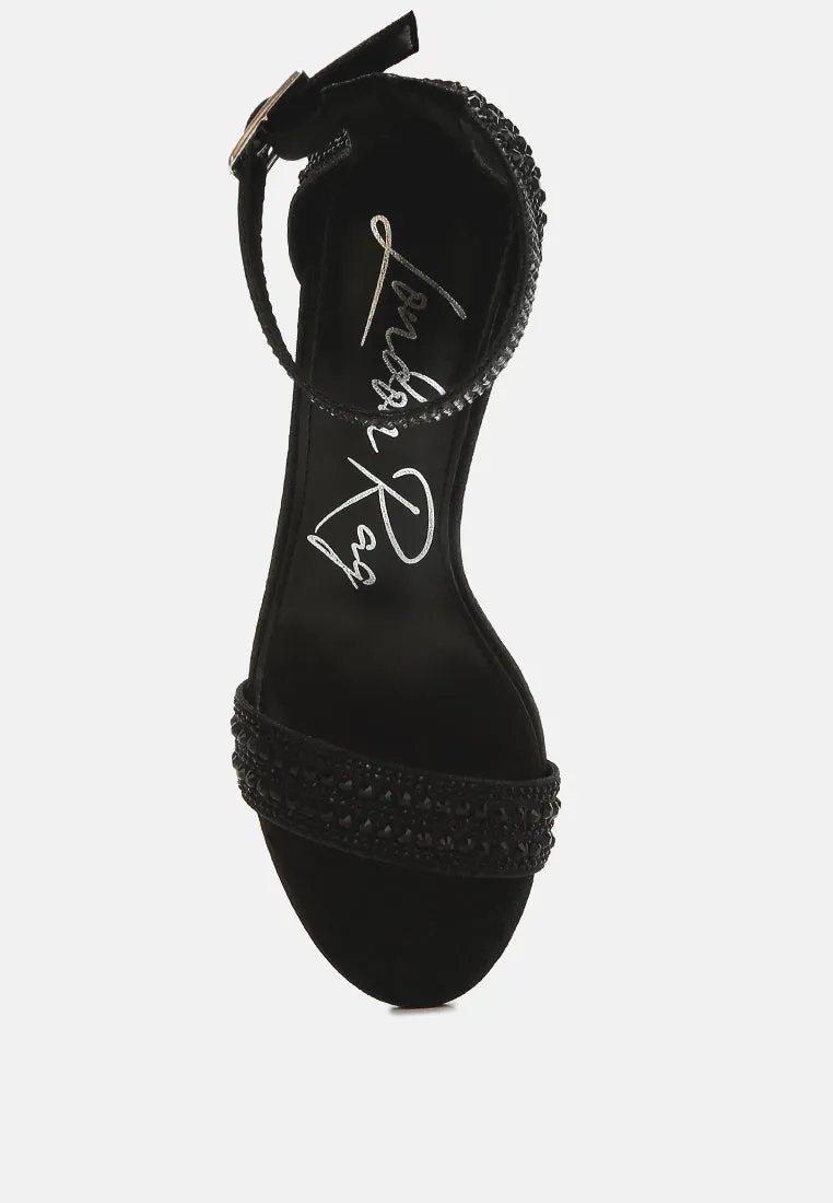 Twerky Rhinestones Embellished Block Sandals