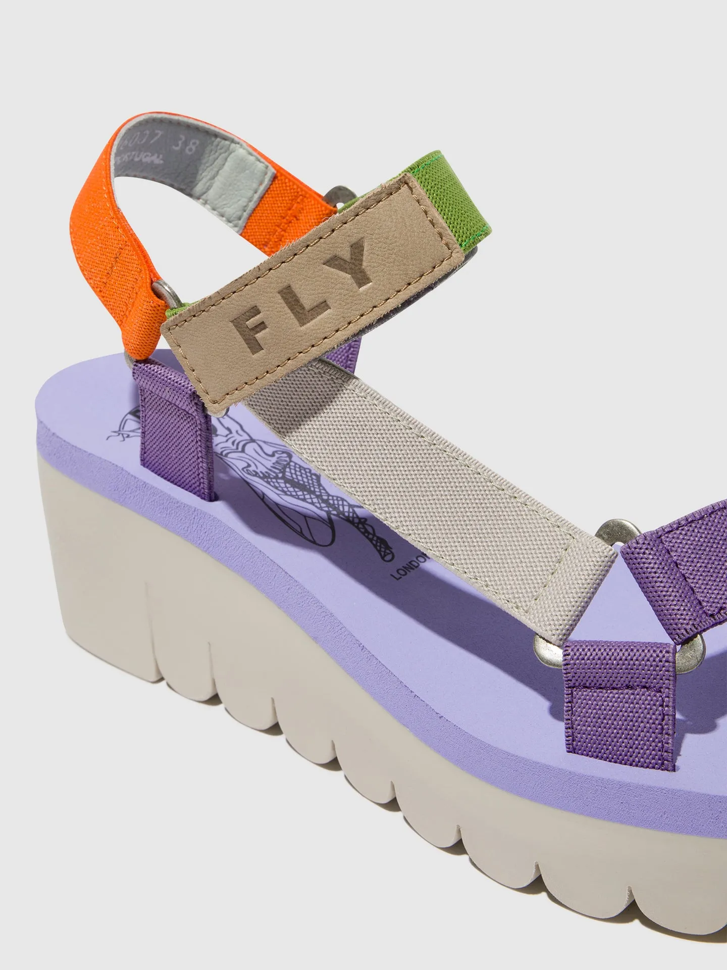 Velcro Sandals YEFA726FLY MULTICOLOR (VIOLA)