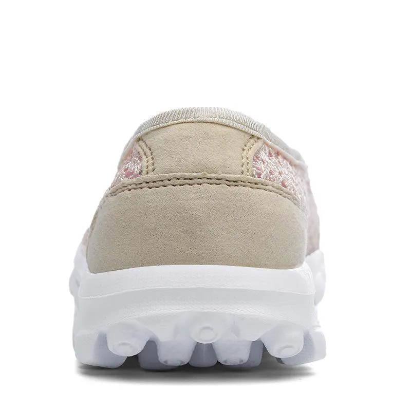 Women Casual Breathable Hollow Lace Flats Shoes