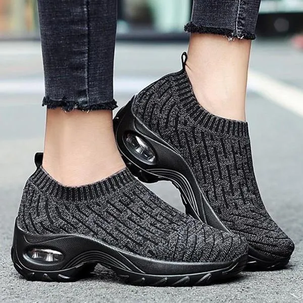 Women's Breathable Woven Air Cushion Rocker Shock Sneakers