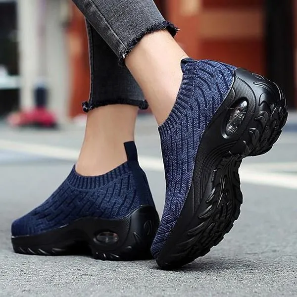 Women's Breathable Woven Air Cushion Rocker Shock Sneakers