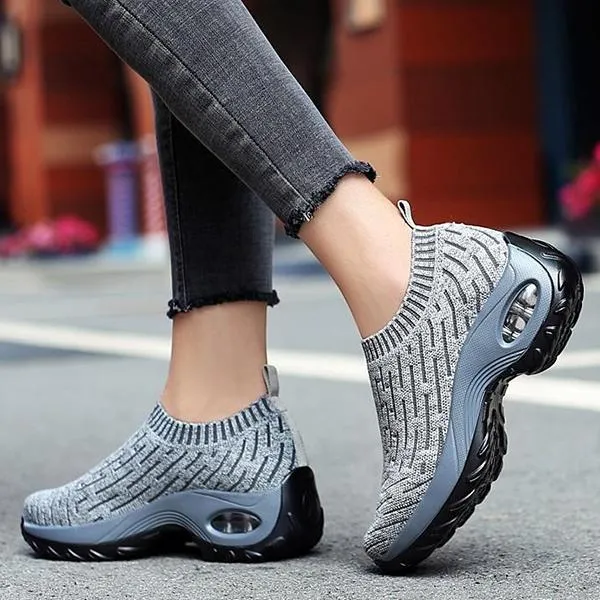 Women's Breathable Woven Air Cushion Rocker Shock Sneakers